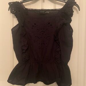 Cliche Elegant Black Ruffle Blouse
